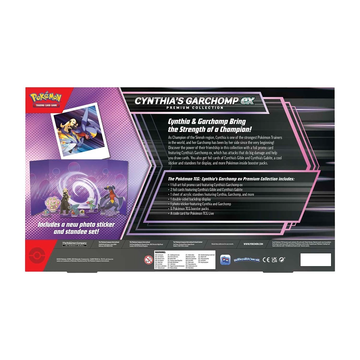 Pokémon Scarlet & Violet Cynthia's Garchomp ex Premium Collection Back