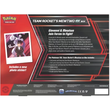 Pokémon Scarlet & Violet Team Rocket's Mewtwo Ex Box Back