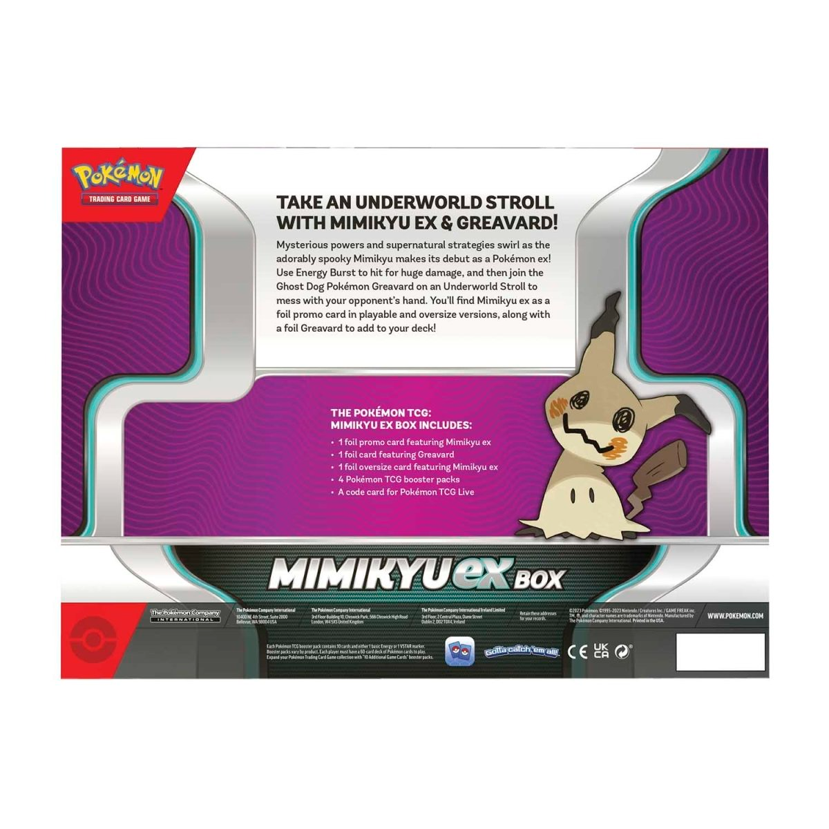 Pokémon Mimikyu ex Box Back