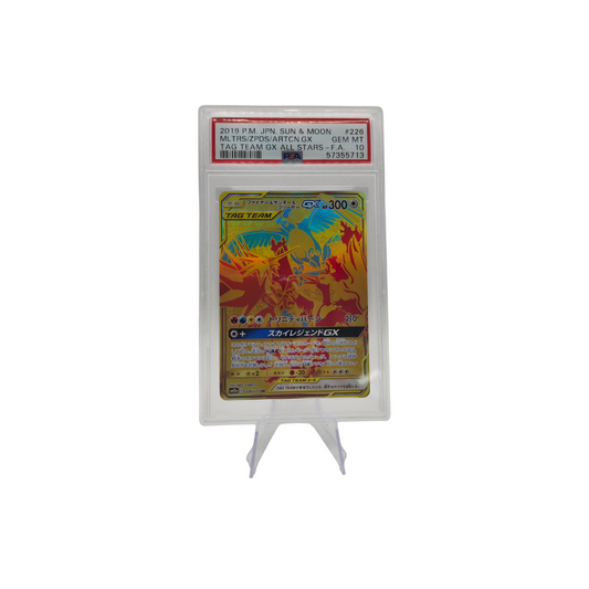 Pokémon PSA 10 Gem Mint Moltres & Zapdos & Articuno GX (sm12a 226) Front
