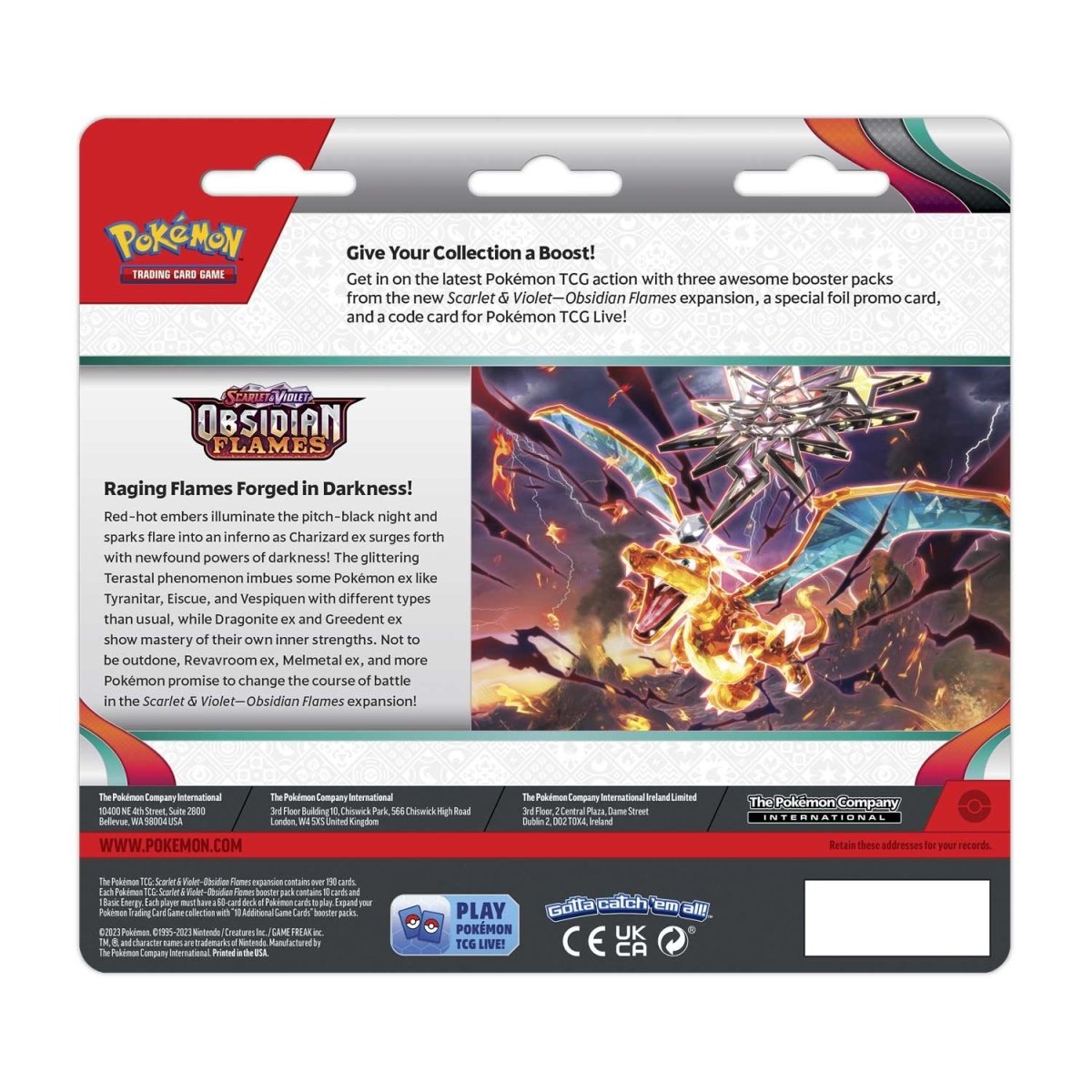Pokémon Scarlet & Violet Obsidian Flames 3er Blister Back