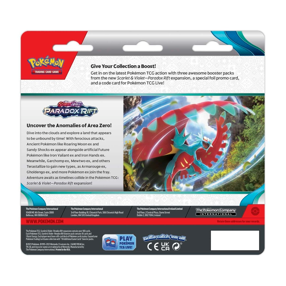 Pokémon Scarlet & Violet Paradox Rift 3er Blister Back