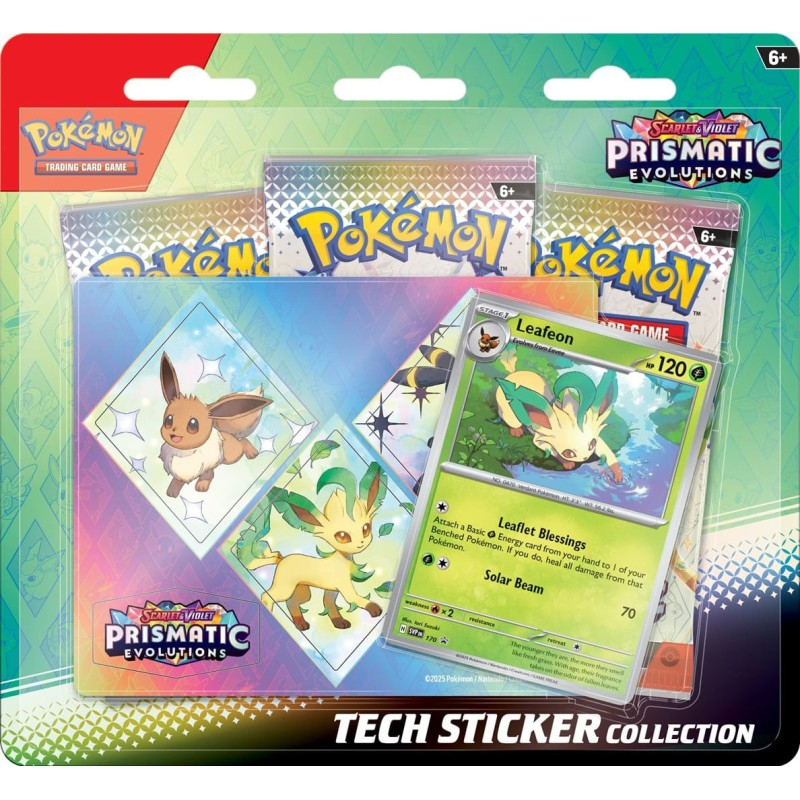 Pokémon Scarlet & Violet Prismatic Evolutions Tech Sticker Collection Leafeon