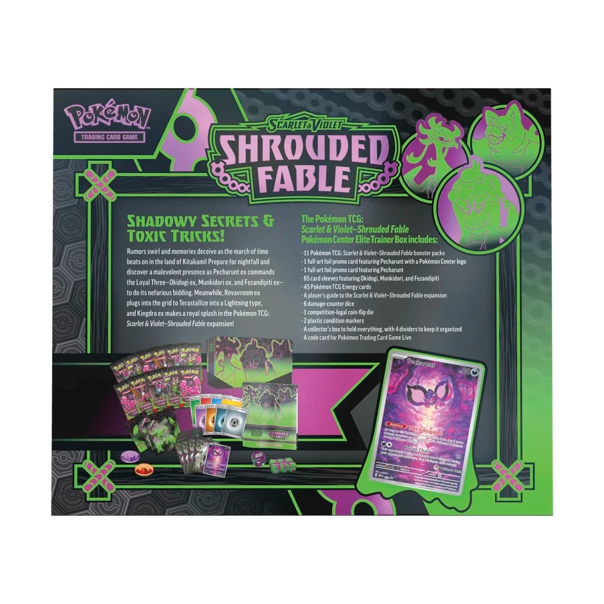 Pokémon Scarlet & Violet Shrouded Fable Elite Trainer Box Back