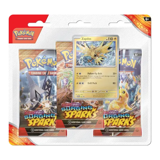 Pokémon Scarlet & Violet Surging Sparks 3er Blister Zapdos