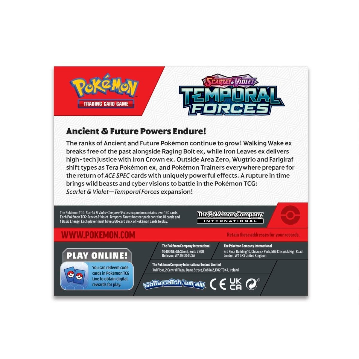 Pokémon Scarlet & Violet Temporal Forces Booster Display Back