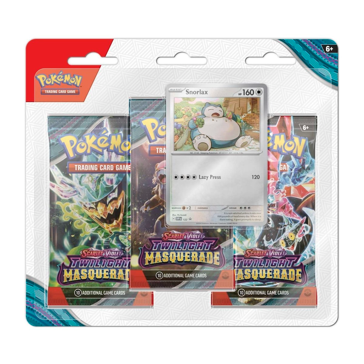 Pokémon Scarlet & Violet Twilight Masquerade 3er Blister Snorlax Front