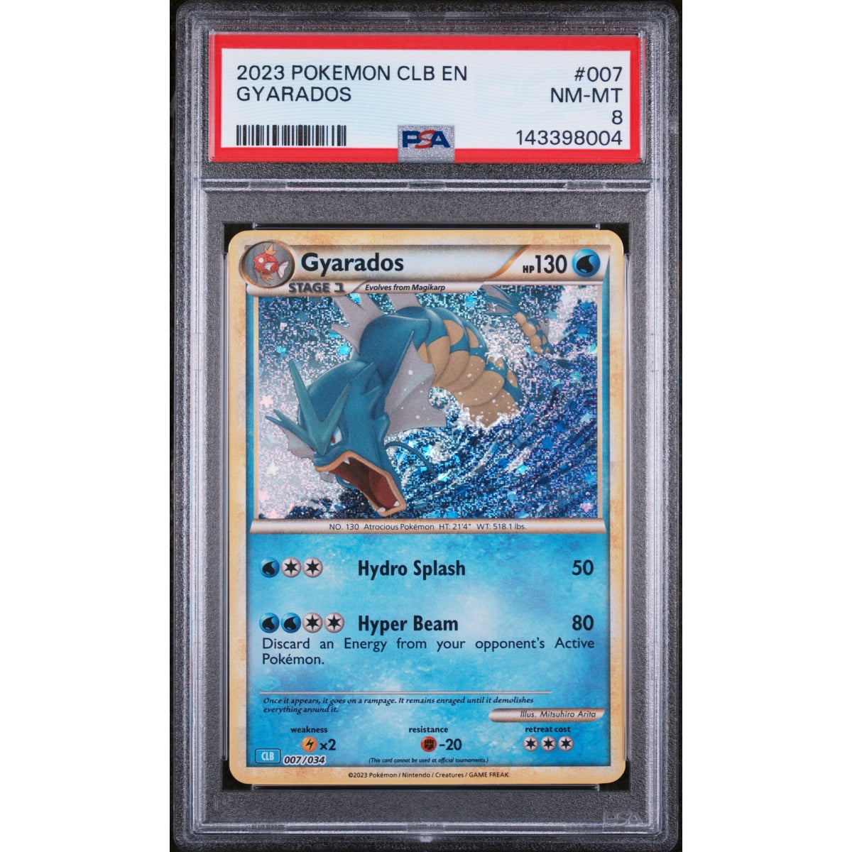 Pokémon - PSA 8 NM-MT - Gyarados (CLB 007/034) (EN)