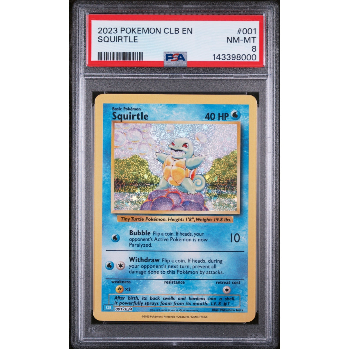 Pokémon - PSA 8 NM-MT - Squirtle (CLB 001/034) (EN)