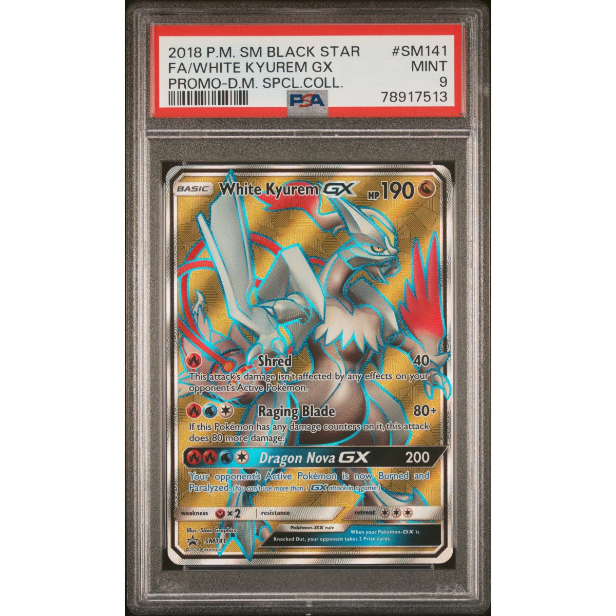 Pokémon - PSA 9 MINT - White Kyurem GX Promo (SM141) (EN)