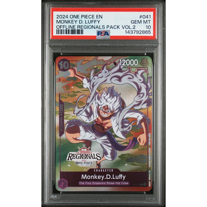 One Piece - PSA 10 GEM MT - Monkey D. Luffy Offline Regionals Pack Vol. 2 (P-041) (EN)
